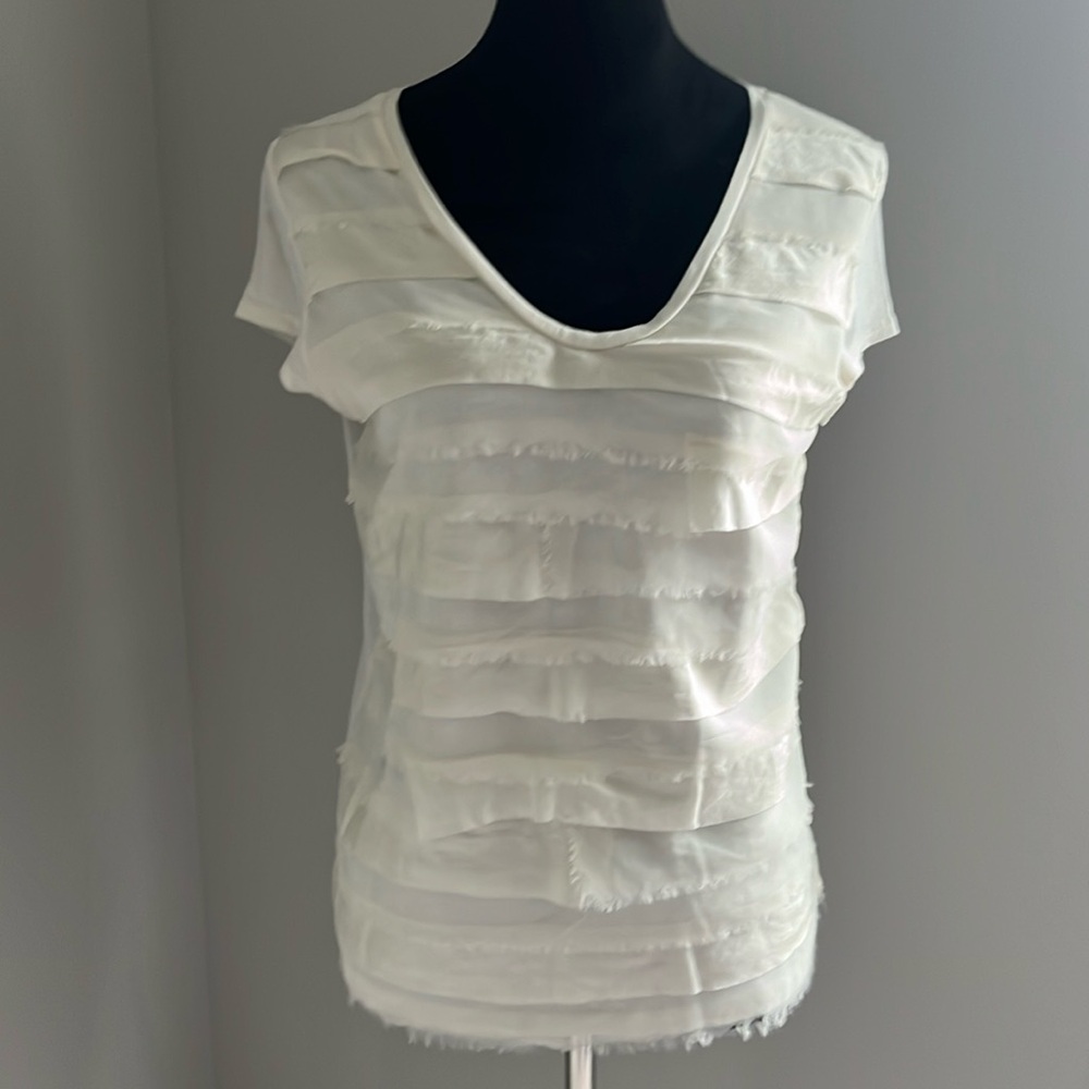 LOFT White Top- Petite Large